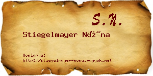 Stiegelmayer Nóna névjegykártya